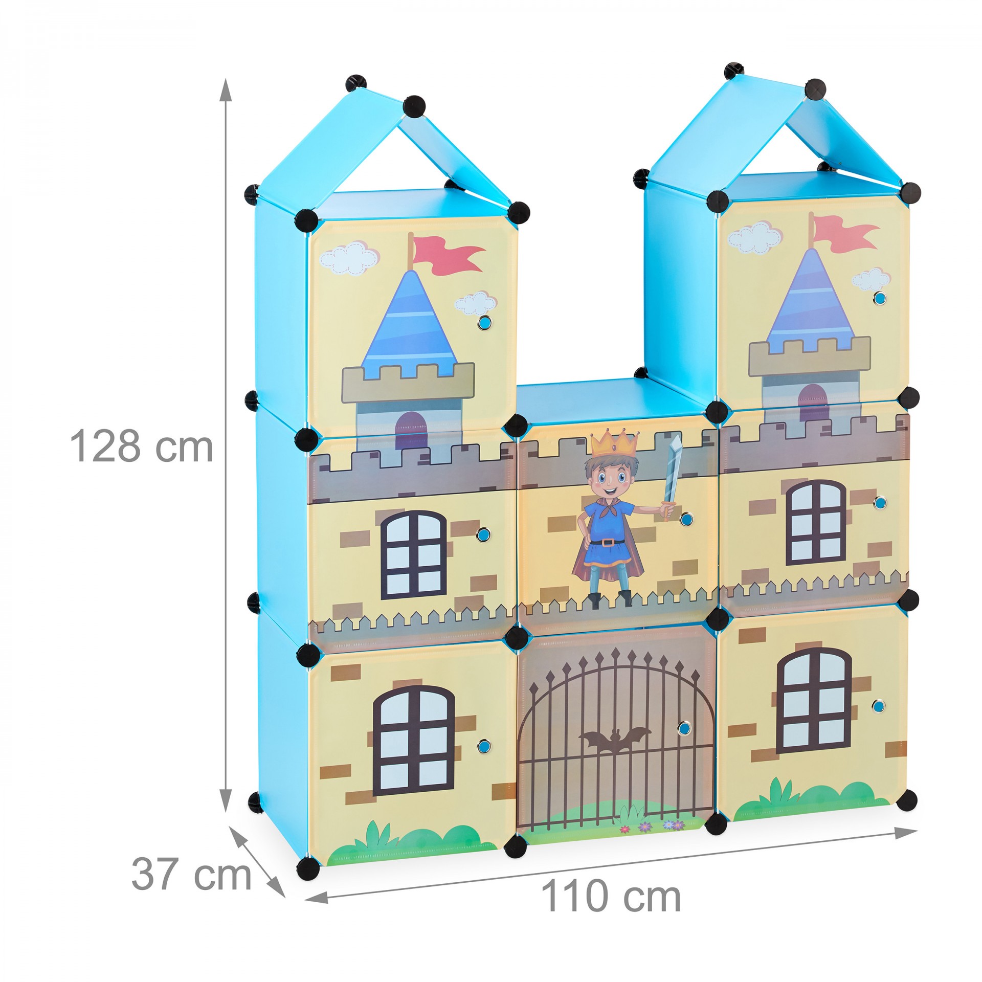 Dětská skříň rytířský hrad, Barvy Modrá