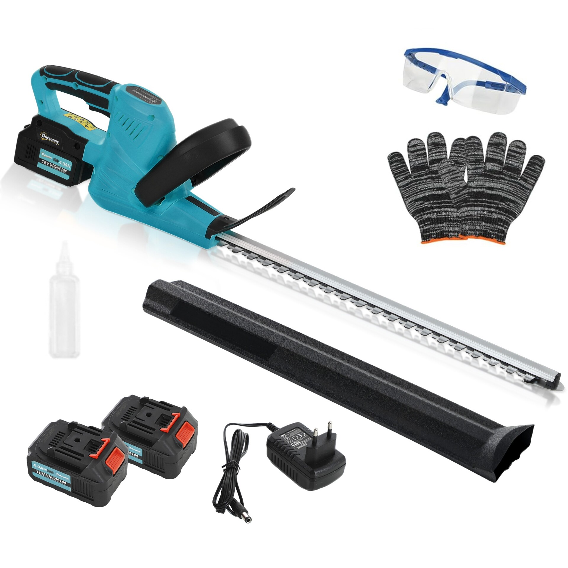 MM Handel Elektrické akumulátorové nůžky na živý plot o délce střihu 51 cm baterie 2 ks set