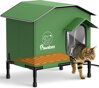 Vyhřívaný domeček přístřešek pro kočky s vyhřívanou podložkou  Pawaboo 350|zelená
