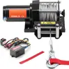 Elektrický naviják 3000 lb, 12 V DC, naviják pro tažení ATV/UTV, 39 stop ocelového lana, IP55 vodotěsný, válečkové vedení lana, kabelové dálkové ovládání, použití v terénu  SUCCE
