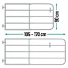 Nastavitelná pastevní branka, výška 90 cm, 1,05 m až 1,70 m