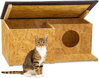 Kočičí domek QLS OSB s odnímatelnou střechou 59 x 37 cm hnědý