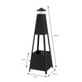Pyramidový zahradní krb s komínem 29x100x30 cm 