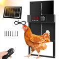  Automatická solární dvířka pro kuřata s dálkovým ovládáním, LCD displej, světelný senzor a časovač, inteligentní
