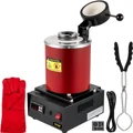 Digitální tavicí pec na kov 3 kg, grafitová tavicí pec s kelímkem 1150 °C, 1750 W tavicí pec, elektrický PID modul, tavicí pec pro kovy, zlato, stříbro, měď, šperky