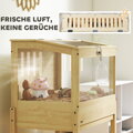 Klec pro křečky, 2patrová klec pro hlodavce, klec pro malá zvířata se skládacím víkem, velká 83,2 x 50 x 103 cm, přírodní dřevo