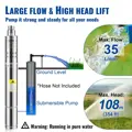 Ponorné čerpadlo  do studní  hlubinných vrtů, 550 W 230 V/50 Hz, průtok 35 l/min, výška 108 m