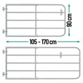 Nastavitelná pastevní branka, výška 90 cm, 1,05 m až 1,70 m
