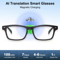 Chytré brýle Bluetooth AI s více než 160 jazyky, čočkami měnícími barvy, integrovaným reproduktorem a hlasovým překladačem v reálném čase pro služební cesty, schůzky a podnikání  KY01 AI