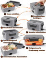 Ohřívací box na jídlo 90 W s časovačem, objemu 1,8 l do auta 12 V/24 V, 110 V/220 V,  Wantocore