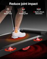 Skládací běžecký pás 12 km/h, 2,5 HP/1800W s monitorem srdečního tepu, APP a Bluetooth reproduktorem