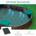 Dětské pískoviště s krytem, ​​4 místa odolné plastové stěny  Φ120 x 21 cm