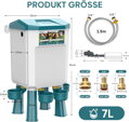 Napáječka pro kuřat drůbež, 7 litrů se 4 misky na vodu, automatická napáječka pro drůbež s 1,5 m vodní trubkou, plovákový ventil