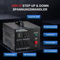 Step Up Down měnič napětí 2000 W transformátor se zásuvkami 110 V/220 V 5 V USB porty Automatický transformátor 110 V 220 V s automatickým přerušením