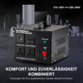 Step Up Down měnič napětí 2000 W transformátor se zásuvkami 110 V/220 V 5 V USB porty Automatický transformátor 110 V 220 V s automatickým přerušením