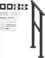 Zábradlí madlo pro 1–2 schody, schodišťové zábradlí pro seniory černé 680 mm FG-12
