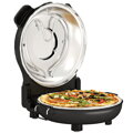  Elektrická pec na pizzu HOMCOM 430 ℃, 1200 W, s kamennou deskou 30 cm, časovačem, průzorem, nerezovou oceli