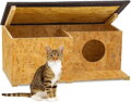 Kočičí domek QLS OSB s odnímatelnou střechou 59 x 37 cm hnědý