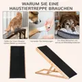 Rampa schůdky pro domácí mazlíčky s protiskluzovým kobercem nastavitelné