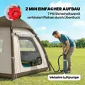 Nafukovací stan Outsunny pro 3 osoby, rychlostavný venkovní kempingový stan s pumpou, síťovaná okna, odnímatelná střecha