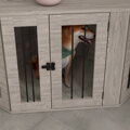 PawHut box na psa, klec, rohové provedení, včetně zámku, 1 polštář na lehátko, 104 x 55 x