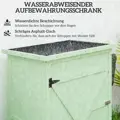 Dřevěný zahradní domek Outsunny s policí, uzamykatelnými dveřmi, základní deskou, asfaltovou pultovou střechou, 75 x 56 x 115 cm