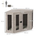 PawHut box na psa, klec, rohové provedení, včetně zámku, 1 polštář na lehátko, 104 x 55 x