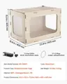  Dřevěná klec pro křečka VEVOR 605 x 405 x 405 mm, pozorovací úhel 270°, klec pro malá zvířata odolná proti žvýkání s otevíratelnou střechou HP-CS001