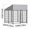 Venkovní psí klec , 1,12 x 1,15 x 1,25 m velká psí bouda s bezpečným zámkem s UV odolnou a vodotěsnou střechou, odolná klece pro velké psy, VEVOX 58P
