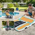 Nafukovací vodní rampa pro psy PawHut, rampa pro psy do bazénu, 151x102 cm, přenosná psí loďka s protiskluzovým povrchem EVA, oranžová