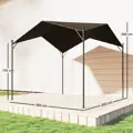 Pergola Outsunny Pavilion 3x3m Voděodolná stabilní zimní sluneční clona se sedlovou střechou, trojúhelníkové výztuhy