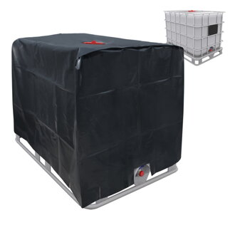 Kryt pro nádrž na vodu 1000 L 120x100x16 cm s výřezem pro otvor v černé barvě