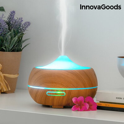 Zvlhčovač vzduchu s aromadifuzérem LED Wooden-Effect 