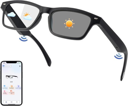 Chytré brýle Bluetooth AI s více než 160 jazyky, čočkami měnícími barvy, integrovaným reproduktorem a hlasovým překladačem v reálném čase pro služební cesty, schůzky a podnikání  KY01 AI