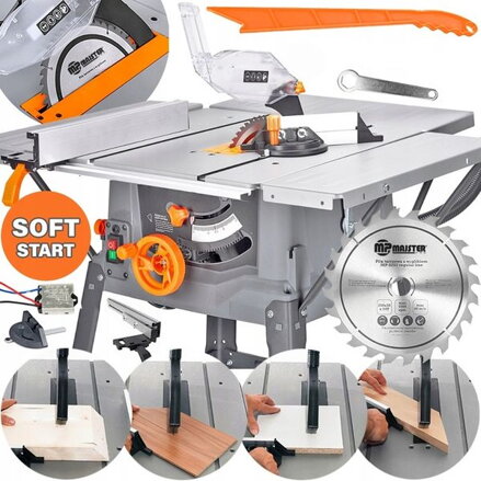 STOLNÍ PILA 3400W řezačka  dřeva  4-desková 6-kotoučů SOFT Start MP0001