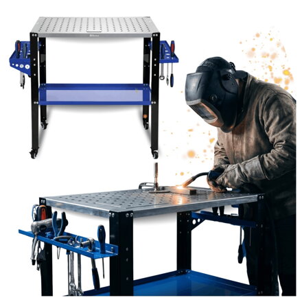 Mobilní perforovaný svářecí stůl 81x52x87cm 250kg Bituxx