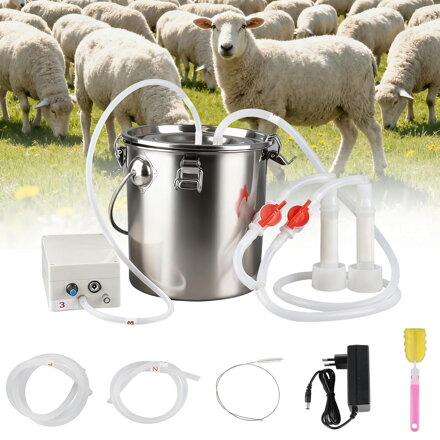 Dojicí stroj na kozy 5l,  regulace rychlosti pulzace, automatické zastavení dojicího stroje