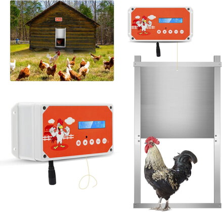 Automatická dvířka do kurníku  LED displej  Dálkové ovládání
