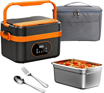 Elektrický obědový box dobíjecí 1,5L  AERKINE 256 A| oranžová