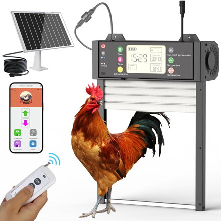 Automatická dvířka do kurníku  solární dálkové ovládání aplikace TUYA