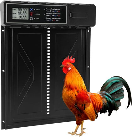 Automatická dvířka do kurníku LCD z hliníkové slitiny baterie