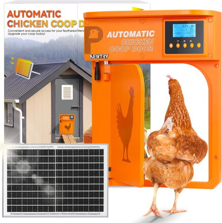 Automatická dvířka do kurníku 10W solární napájení s 40m dálkovým ovládáním