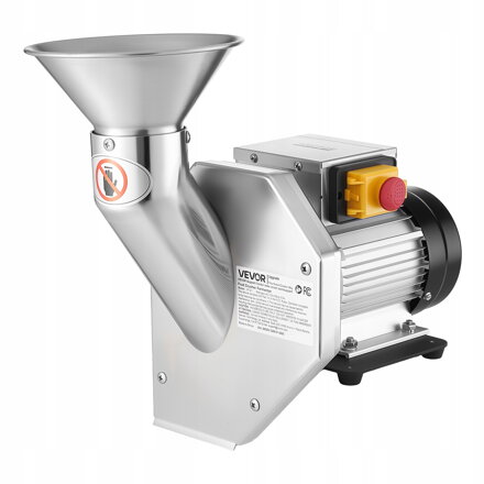 Elektrický drtič jablek VEVOR 550W, stolní drtič SUS304, mele celá jablka do průměru 70 mm, kapacita 60 kg/h, lis na mošt pro jablka, hrušky, ananas, guavu, mrkev, brambory