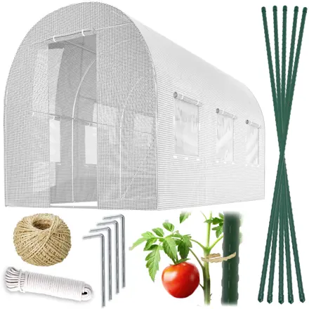 Zahradní skleník 2 x 3,5 m (7 m2) bílý