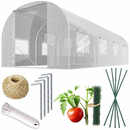 Zahradní skleník 2,5 x 4 m (10 m2) bílý set