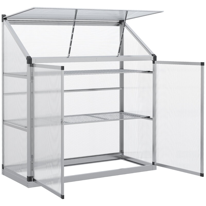 Slunný skleník polykarbonát , hliníkový rám, 131 x 58 x 139,5 cm Slunný skleník polykarbonát , hliníkový rám, 131 x 58 x 139,5 cm