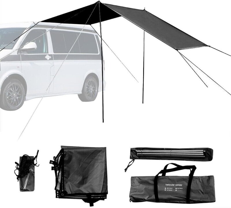 Markýza na auto, stan, kempování, SUV, markýza pro obytný vůz, 210D UV ochrana, vodotěsná, pro karavan, dodávku, obytný vůz 
