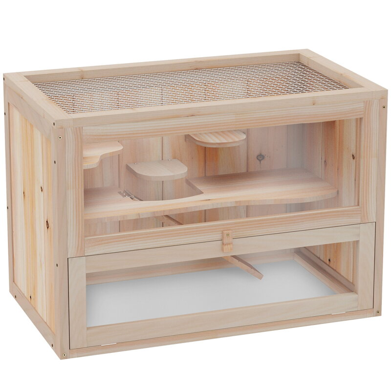 Dřevěná klec pro malá zvířata a hlodavce 60 x 35 x 42 cm Dřevěná klec pro malá zvířata a hlodavce 60 x 35 x 42 cm