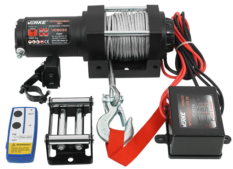 Elektrický naviják  1590  kg 12V