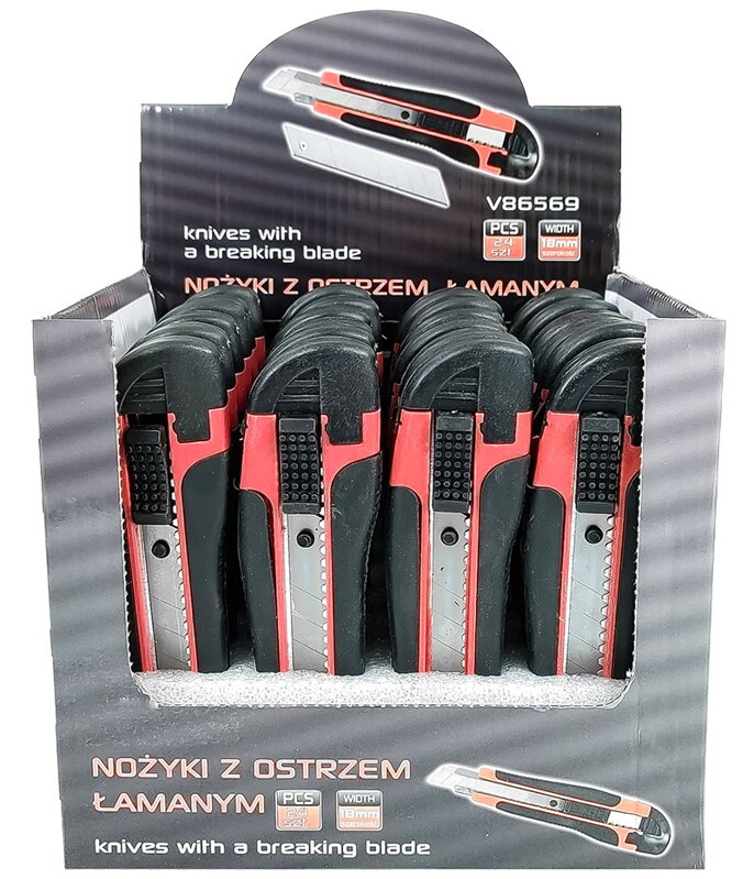 Nože s odlamovací čepelí 18 mm, 24 ks Nože s odlamovací čepelí 18 mm, 24 ks